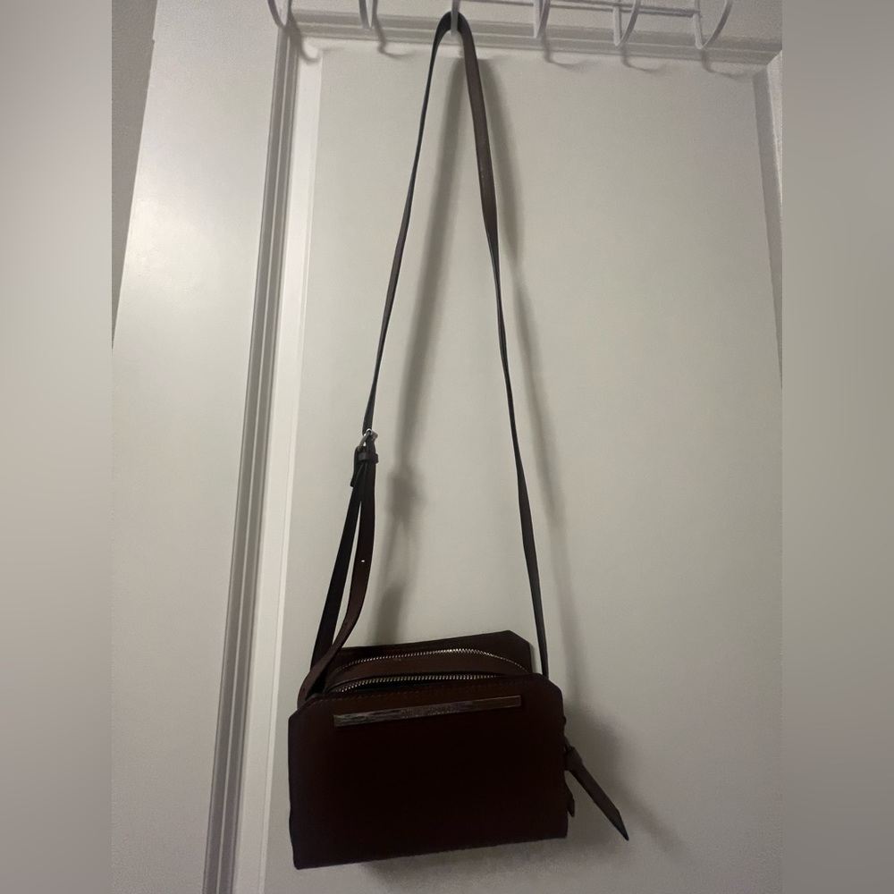 Steve Madden brown with silver hardware crossbody bag